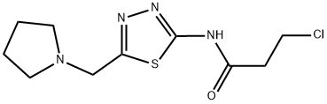 3-CHLORO-N-[5-(PYRROLIDIN-1-YLMETHYL)-1,3,4-THIADIAZOL-2-YL]PROPANAMIDE Struktur