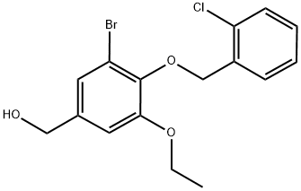 (3-BROMO-4-[(2-CHLOROBENZYL)OXY]-5-ETHOXYPHENYL)METHANOL Struktur