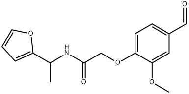 2-(4-FORMYL-2-METHOXYPHENOXY)-N-[1-(2-FURYL)ETHYL]ACETAMIDE Struktur