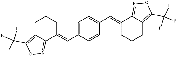 1,4-BIS[(3,4,5,6-TETRAHYDRO-7-(TRIFLUOROMETHYL)BENZ-[C]-ISOXAZOLE-3-(E)-YLIDENE)METHYL]BENZENE Struktur