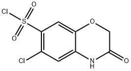 6-CHLORO-3-OXO-3,4-DIHYDRO-2H-1,4-BENZOXAZINE-7-SULFONYL CHLORIDE Struktur