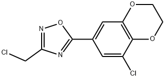 5-(8-CHLORO-2,3-DIHYDRO-1,4-BENZODIOXIN-6-YL)-3-(CHLOROMETHYL)-1,2,4-OXADIAZOLE Struktur