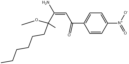 3-AMINO-4-METHOXY-4-METHYL-1-(4-NITRO-PHENYL)-DEC-2-EN-1-ONE Struktur