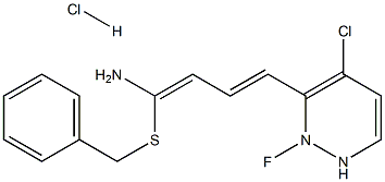 2,3-DIAZA-4-(6-CHLORO-2-FLUOROPHENYL)-1-(PHENYLMETHYLTHIO)BUTA-1,3-DIENYLAMINE, HYDROCHLORIDE Struktur