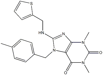 1,3-DIMETHYL-7-(4-METHYLBENZYL)-8-[(THIEN-2-YLMETHYL)AMINO]-3,7-DIHYDRO-1H-PURINE-2,6-DIONE Struktur