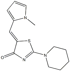 (5Z)-5-[(1-METHYL-1H-PYRROL-2-YL)METHYLENE]-2-PIPERIDIN-1-YL-1,3-THIAZOL-4(5H)-ONE Struktur