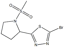 2-BROMO-5-[1-(METHYLSULFONYL)PYRROLIDIN-2-YL]-1,3,4-THIADIAZOLE Struktur