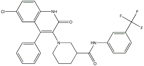 1-(6-CHLORO-2-OXO-4-PHENYL-1,2-DIHYDROQUINOLIN-3-YL)-N-(3-(TRIFLUOROMETHYL)PHENYL)PIPERIDINE-3-CARBOXAMIDE Struktur