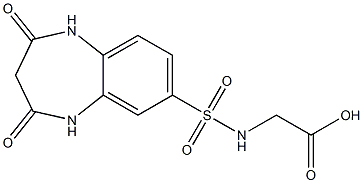 [[(2,4-DIOXO-2,3,4,5-TETRAHYDRO-1H-1,5-BENZODIAZEPIN-7-YL)SULFONYL]AMINO]ACETIC ACID Struktur