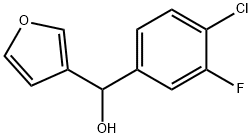 4-CHLORO-3-FLUOROPHENYL-(3-FURYL)METHANOL Struktur