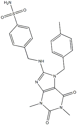 4-{[(7-(4-METHYLBENZYL)-1,3-DIMETHYL-2,6-DIOXO-2,3,6,7-TETRAHYDRO-1H-PURIN-8-YL)AMINO]METHYL}BENZENESULFONAMIDE Struktur