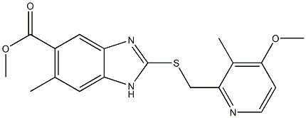 METHYL 2-[(4-METHOXY-3-METHYL-2-PYRIDINYL)-METHYLTHIO]-6-METHYL-BENZIMIDAZOLE-5-CARBOXYLATE Struktur