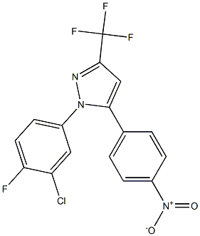 1-(3-CHLORO-4-FLUOROPHENYL)-5-(4-NITROPHENYL)-3-(TRIFLUOROMETHYL)PYRAZOLE Struktur