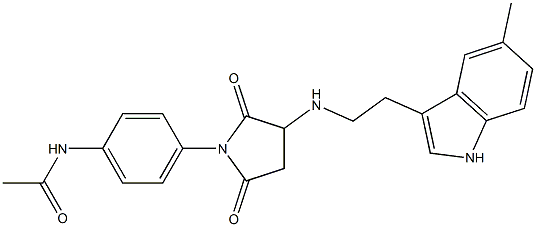 N-[4-(3-{[2-(5-METHYL-1H-INDOL-3-YL)ETHYL]AMINO}-2,5-DIOXO-1-PYRROLIDINYL)PHENYL]ACETAMIDE Struktur