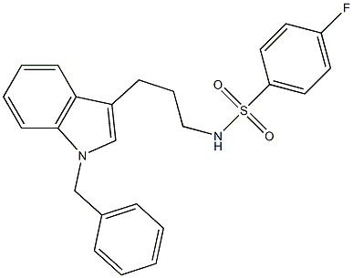 N-[3-(1-BENZYL-1H-INDOL-3-YL)PROPYL]-4-FLUOROBENZENESULFONAMIDE Struktur