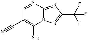 7-AMINO-2-(TRIFLUOROMETHYL)[1,2,4]TRIAZOLO[1,5-A]PYRIMIDINE-6-CARBONITRILE Struktur