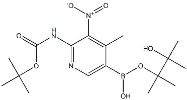 2-TERT-BUTYLOXYCARBONYLAMINO-4-METHYL-3-NITROPYRIDINE-5-BORONIC ACID PINACOL ESTER Struktur