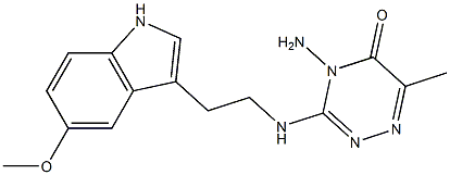 4-AMINO-3-{[2-(5-METHOXY-1H-INDOL-3-YL)ETHYL]AMINO}-6-METHYL-1,2,4-TRIAZIN-5(4H)-ONE Struktur