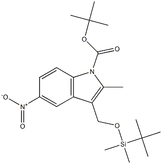 3-(TERT-BUTYL-DIMETHYL-SILANYLOXYMETHYL)-2-METHYL-5-NITRO-INDOLE-1-CARBOXYLIC ACID TERT-BUTYL ESTER Struktur