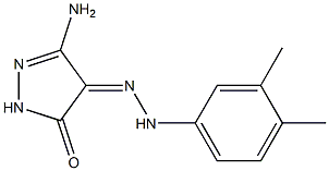 (4Z)-3-AMINO-1H-PYRAZOLE-4,5-DIONE 4-[(3,4-DIMETHYLPHENYL)HYDRAZONE] Struktur