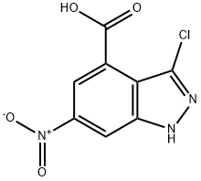 3-CHLORO-6-NITRO-4-(1H)INDAZOLE CARBOXYLIC ACID Struktur