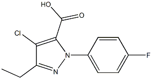 4-CHLORO-3-ETHYL-1-(4-FLUOROPHENYL)-1H-PYRAZOLE-5-CARBOXYLIC ACID Struktur