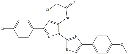 2-CHLORO-N-{3-(4-CHLOROPHENYL)-1-[4-(4-METHOXYPHENYL)-1,3-THIAZOL-2-YL]-1H-PYRAZOL-5-YL}ACETAMIDE Struktur