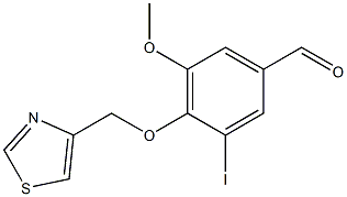 3-IODO-5-METHOXY-4-(1,3-THIAZOL-4-YLMETHOXY)BENZALDEHYDE Struktur