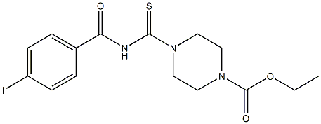 ETHYL 4-(((4-IODOPHENYL)CARBONYLAMINO)THIOXOMETHYL)PIPERAZINECARBOXYLATE Struktur