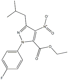 1-(4-FLUOROPHENYL)-3-(2-METHYLPROPYL)-4-NITRO-1H-PYRAZOLE-5-CARBOXYLIC ACID ETHYL ESTER Struktur