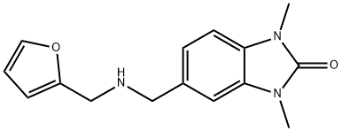 5-([(FURAN-2-YLMETHYL)-AMINO]-METHYL)-1,3-DIMETHYL-1,3-DIHYDRO-BENZOIMIDAZOL-2-ONE Struktur