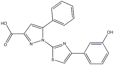 1-[4-(3-HYDROXYPHENYL)-1,3-THIAZOL-2-YL]-5-PHENYL-1H-PYRAZOLE-3-CARBOXYLIC ACID Struktur