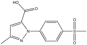 3-METHYL-1-(4-(METHYLSULFONYL)PHENYL)-1H-PYRAZOLE-5-CARBOXYLIC ACID Struktur