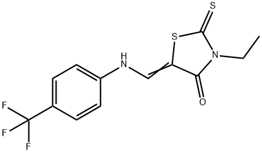 3-ETHYL-2-THIOXO-5-(((4-(TRIFLUOROMETHYL)PHENYL)AMINO)METHYLENE)-1,3-THIAZOLIDIN-4-ONE Struktur