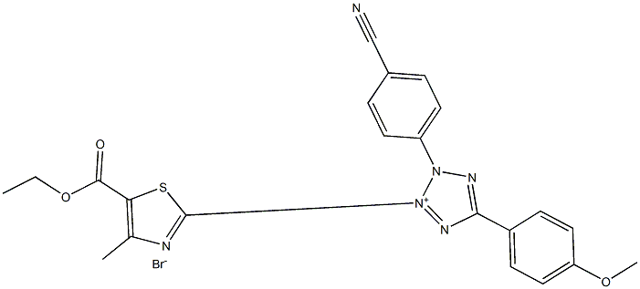 2-(4-METHYL-5-ETHOXYCARBONYLTHIAZOL-2-YL)-3-(4-CYANOPHENYL)-5-[4-METHOXY-PHENYL]-TETRAZOLIUM BROMIDE Struktur