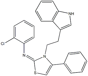 N-(2-CHLOROPHENYL)-N-[(2E)-3-[2-(1H-INDOL-3-YL)ETHYL]-4-PHENYL-1,3-THIAZOL-2(3H)-YLIDENE]AMINE