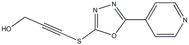 3-[(5-PYRIDIN-4-YL-1,3,4-OXADIAZOL-2-YL)THIO]PROP-2-YN-1-OL Struktur