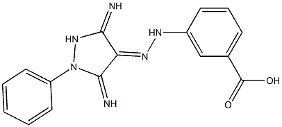 3-[(2E)-2-(3,5-DIIMINO-1-PHENYLPYRAZOLIDIN-4-YLIDENE)HYDRAZINO]BENZOIC ACID Struktur