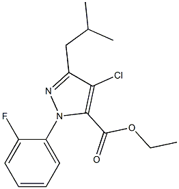 4-CHLORO-1-(FLUOROPHENYL)-3-(2-METHYLPROPYL)-1H-PYRAZOLE-5-CARBOXYLIC ACID ETHYL ESTER Struktur