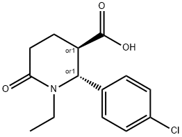 (2R,3R)-2-(4-CHLOROPHENYL)-1-ETHYL-6-OXOPIPERIDINE-3-CARBOXYLIC ACID Struktur