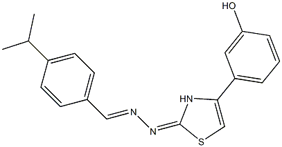 4-ISOPROPYLBENZALDEHYDE [(2E)-4-(3-HYDROXYPHENYL)-1,3-THIAZOL-2(3H)-YLIDENE]HYDRAZONE Struktur