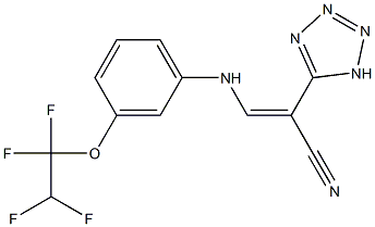 2-(2H-2,3,4,5-TETRAAZOLYL)-3-((3-(1,1,2,2-TETRAFLUOROETHOXY)PHENYL)AMINO)PROP-2-ENENITRILE Struktur