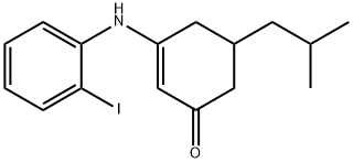 3-((2-IODOPHENYL)AMINO)-5-(2-METHYLPROPYL)CYCLOHEX-2-EN-1-ONE Struktur