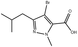 4-BROMO-1-METHYL-3-(2-METHYLPROPYL)-1H-PYRAZOLE-CARBOXYLIC ACID Struktur