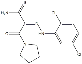 (2E)-2-[(2,5-DICHLOROPHENYL)HYDRAZONO]-3-OXO-3-PYRROLIDIN-1-YLPROPANETHIOAMIDE Struktur