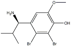 4-((1R)-1-AMINO-2-METHYLPROPYL)-2,3-DIBROMO-6-METHOXYPHENOL Struktur