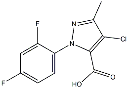 4-CHLORO-1-(2,4-DIFLUOROPHENYL)-3-METHYL-1H-PYRAZOLE-5-CARBOXYLIC ACID Struktur