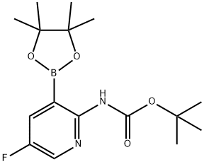 2-TERT-BUTYLOXYCARBONYLAMINO-5-FLUOROPYRIDINE-3-BORONIC ACID PINACOL ESTER Struktur