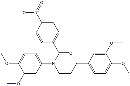 N-(3,4-DIMETHOXYPHENYL)-N-(3,4-DIMETHOXYPHENYPROPYL)-4-NITROBENZAMIDE Struktur