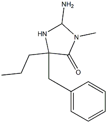 2-AMINO-5-BENZYL-3-METHYL-5-PROPYL-IMIDAZOLIDIN-4-ONE Struktur